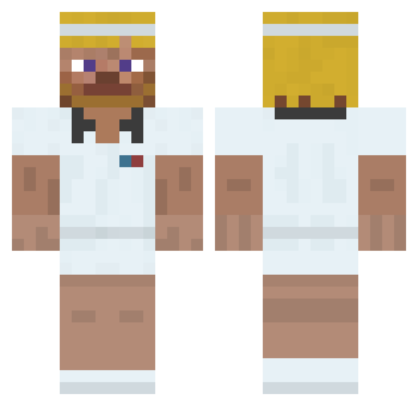 Samurakhe Minecraft skin, front and back view