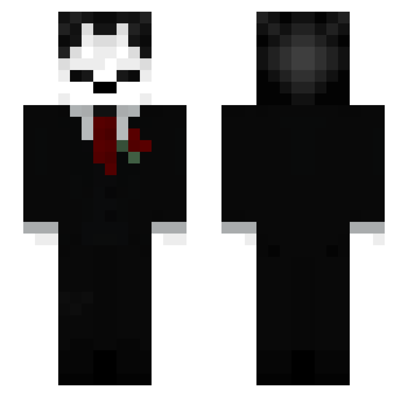 yClay Minecraft skin, front and back view