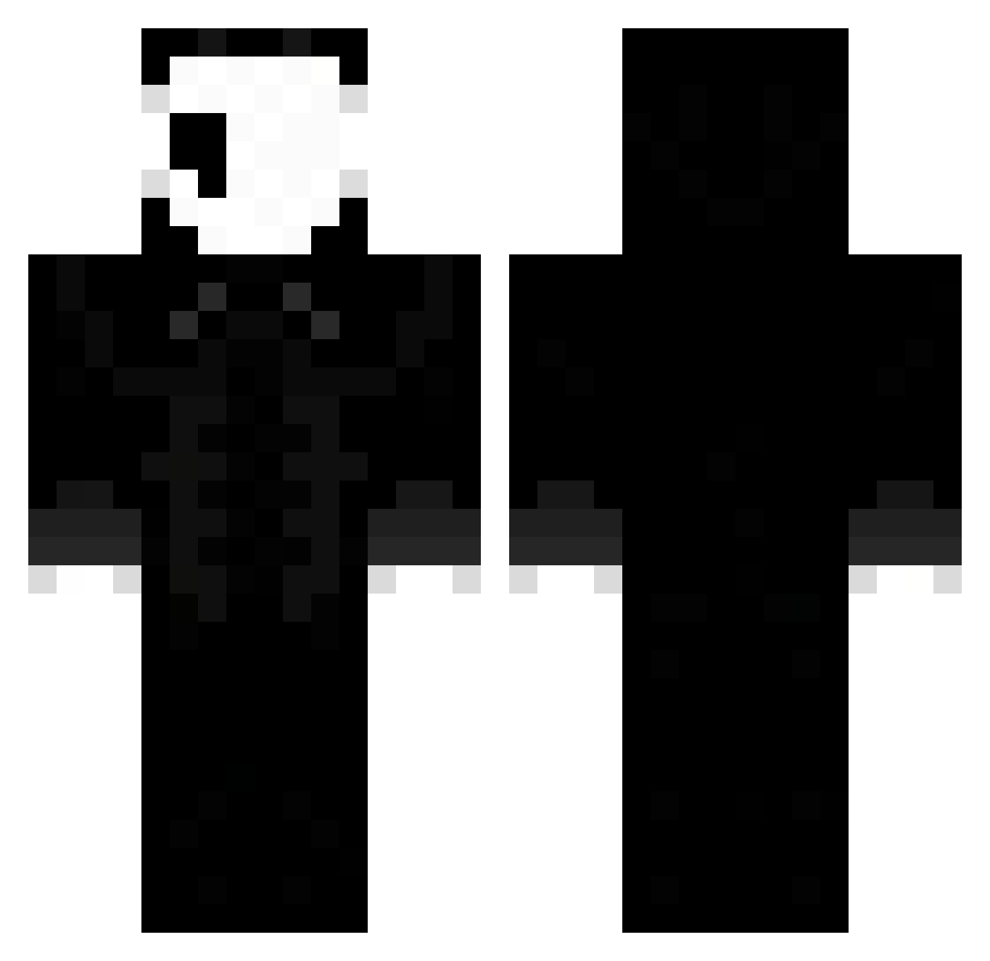 Arverus Minecraft skin, front and back view