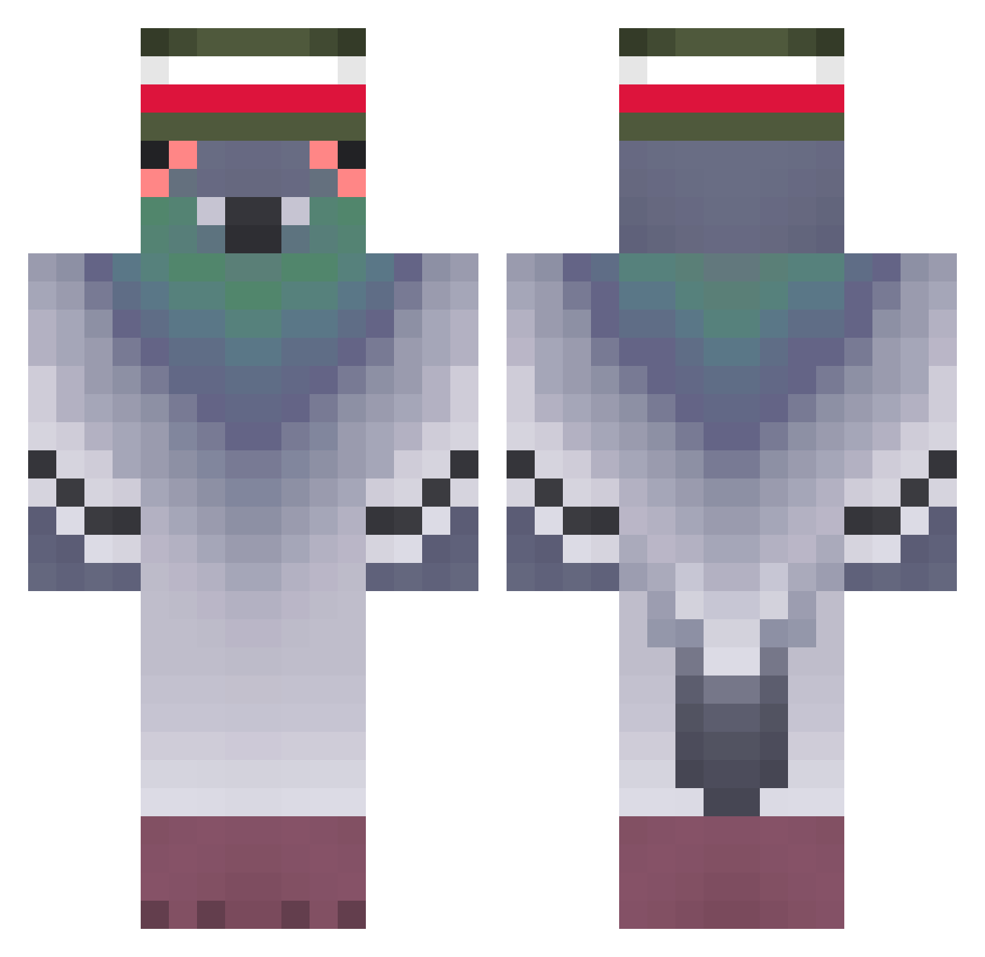 1Mr_pigeon1 Minecraft skin, front and back view