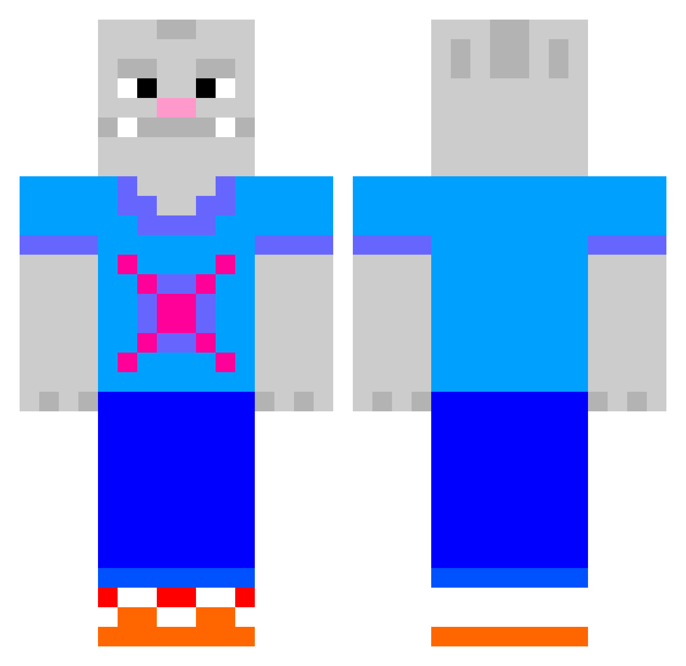 Impetuoso Minecraft skin, front and back view