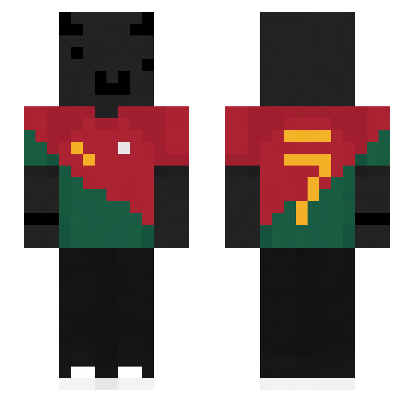 xCakperx Minecraft skin, front and back view