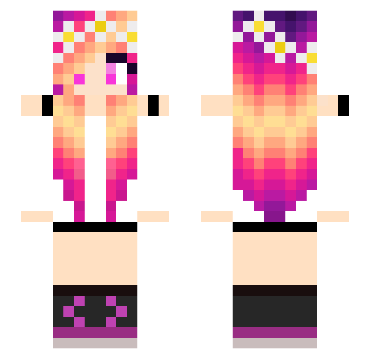 FatTing Minecraft skin, front and back view