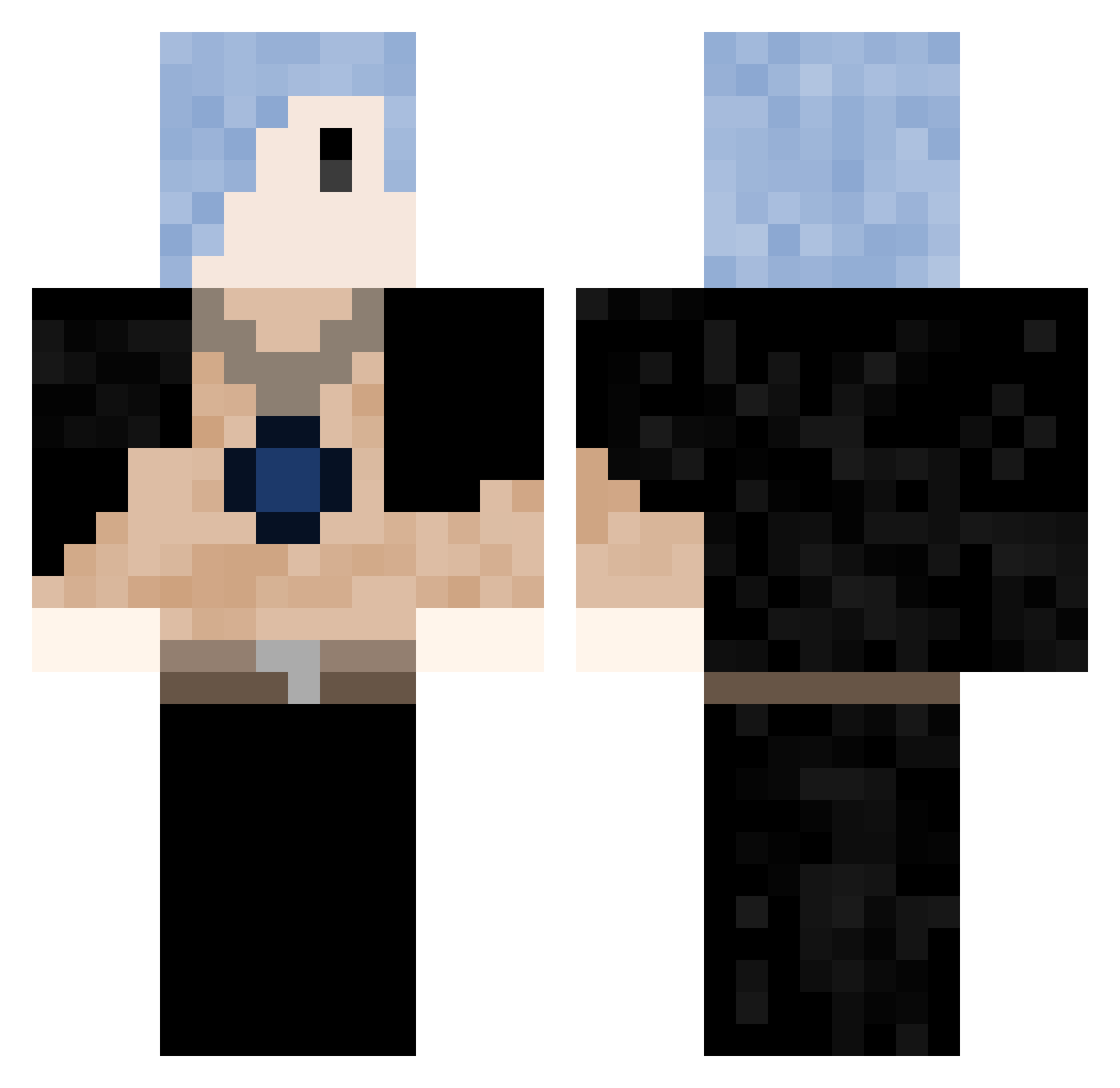 Silver1877 Minecraft skin, front and back view