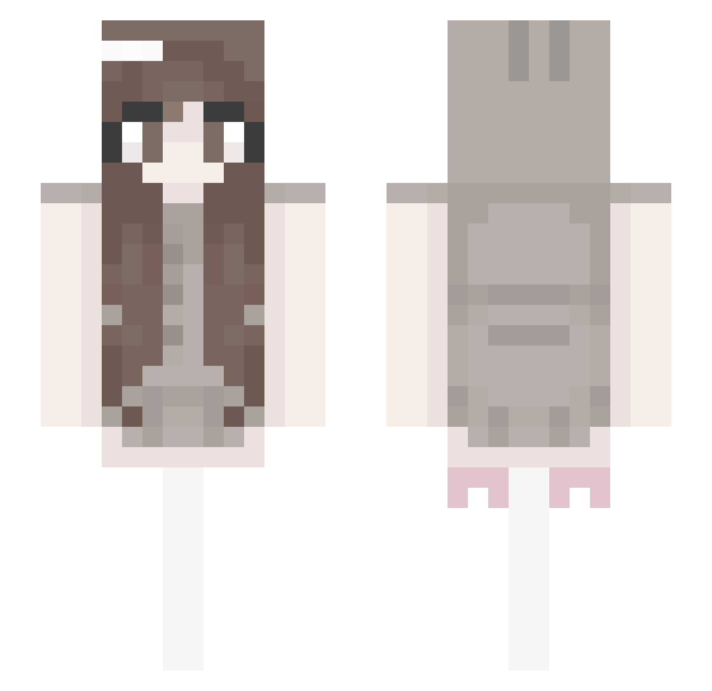 Vixqel Minecraft skin, front and back view