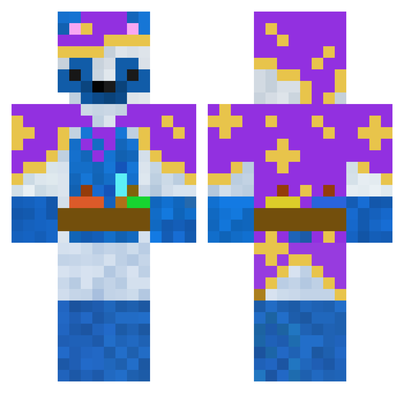 pickleexpress Minecraft skin, front and back view