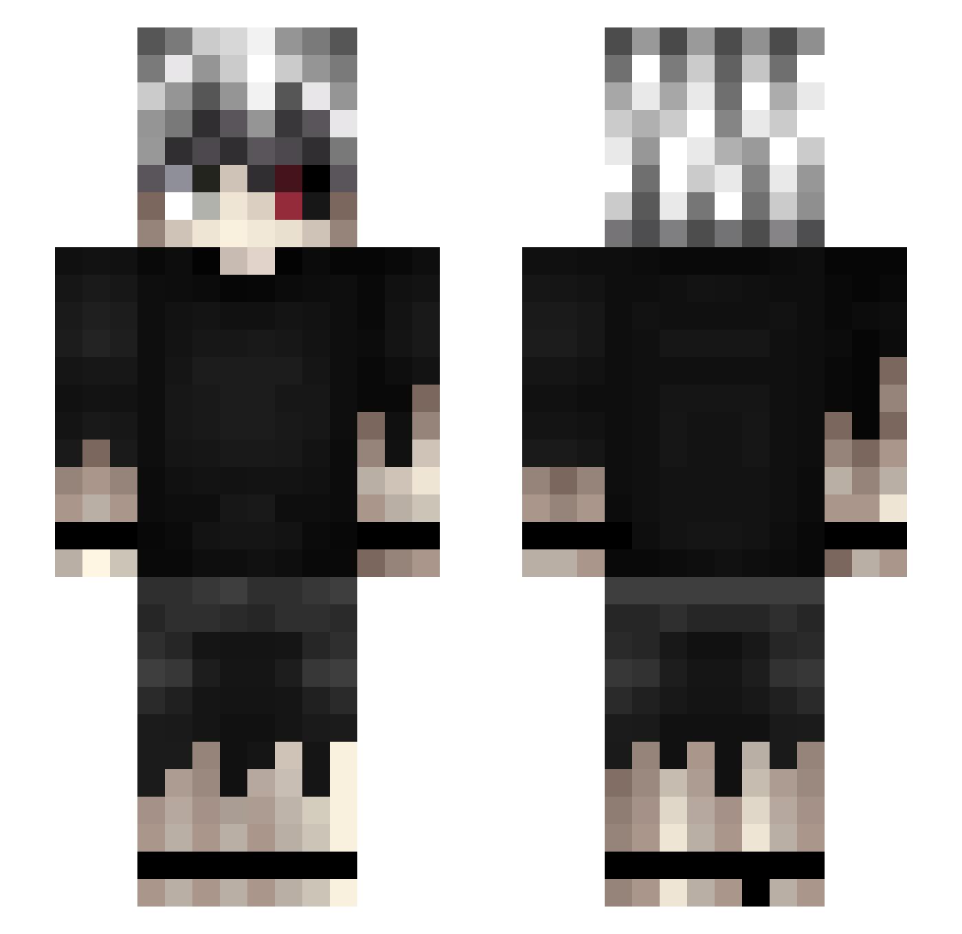 PurgeMCYT Minecraft skin, front and back view
