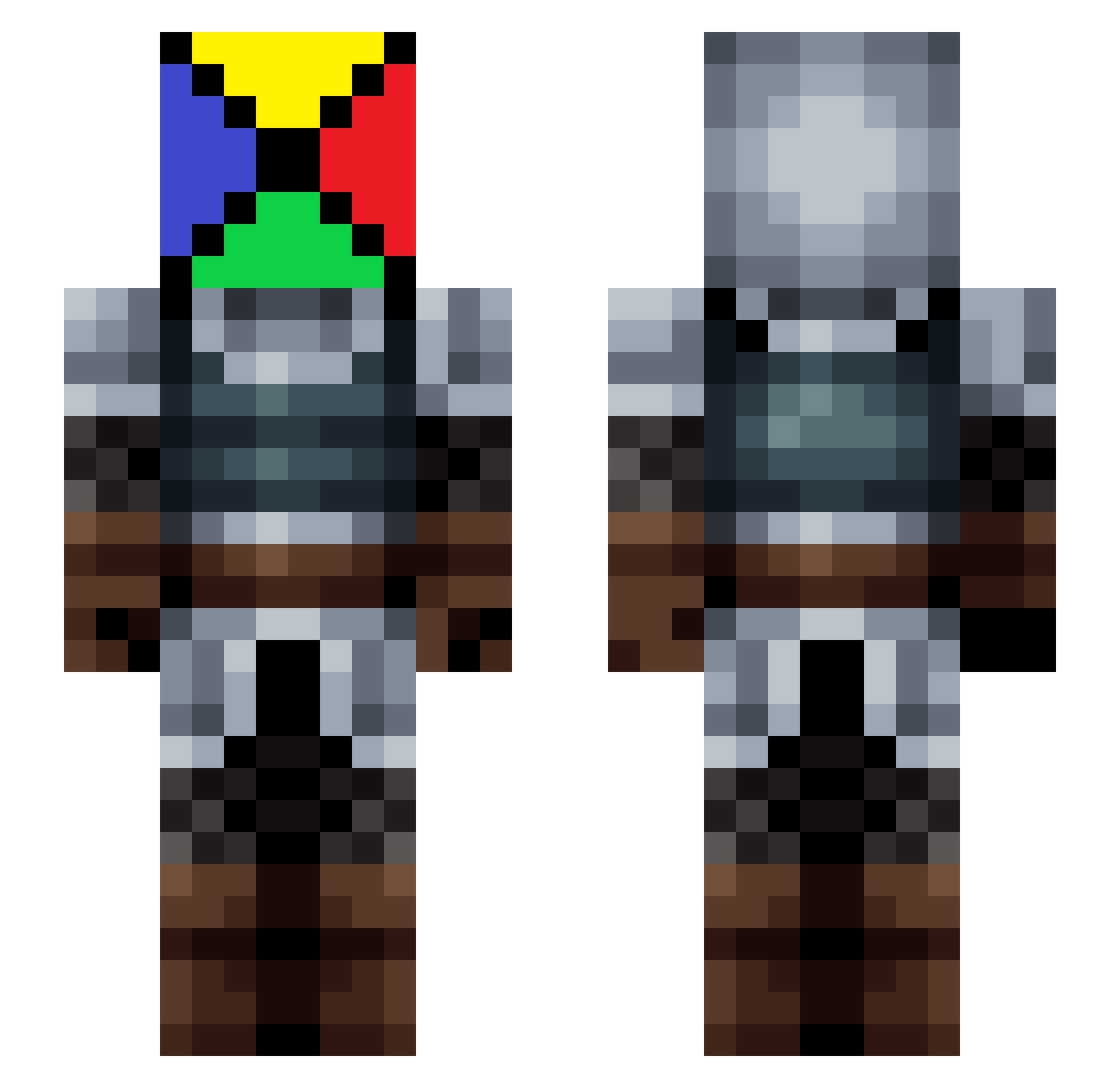UWiziU Minecraft skin, front and back view