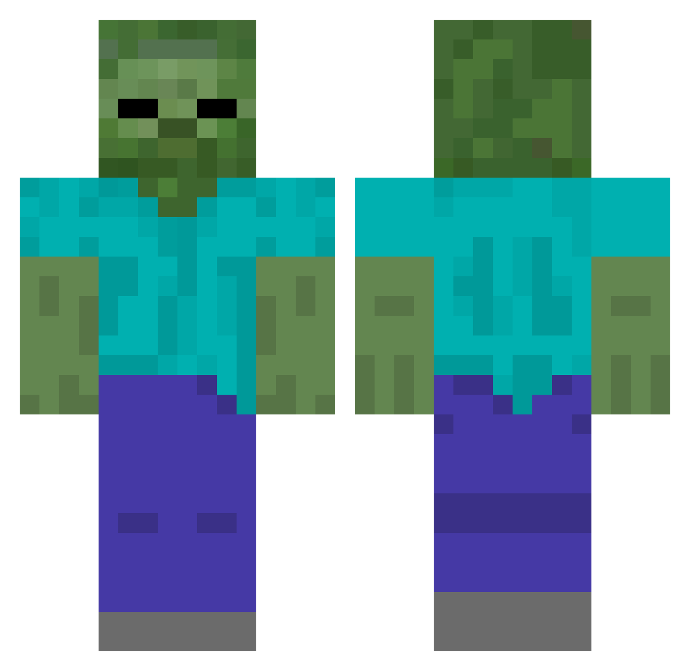 Twilight1602 Minecraft skin, front and back view