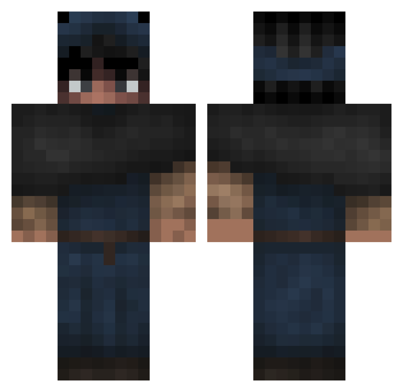 MightyyyMouse Minecraft skin, front and back view