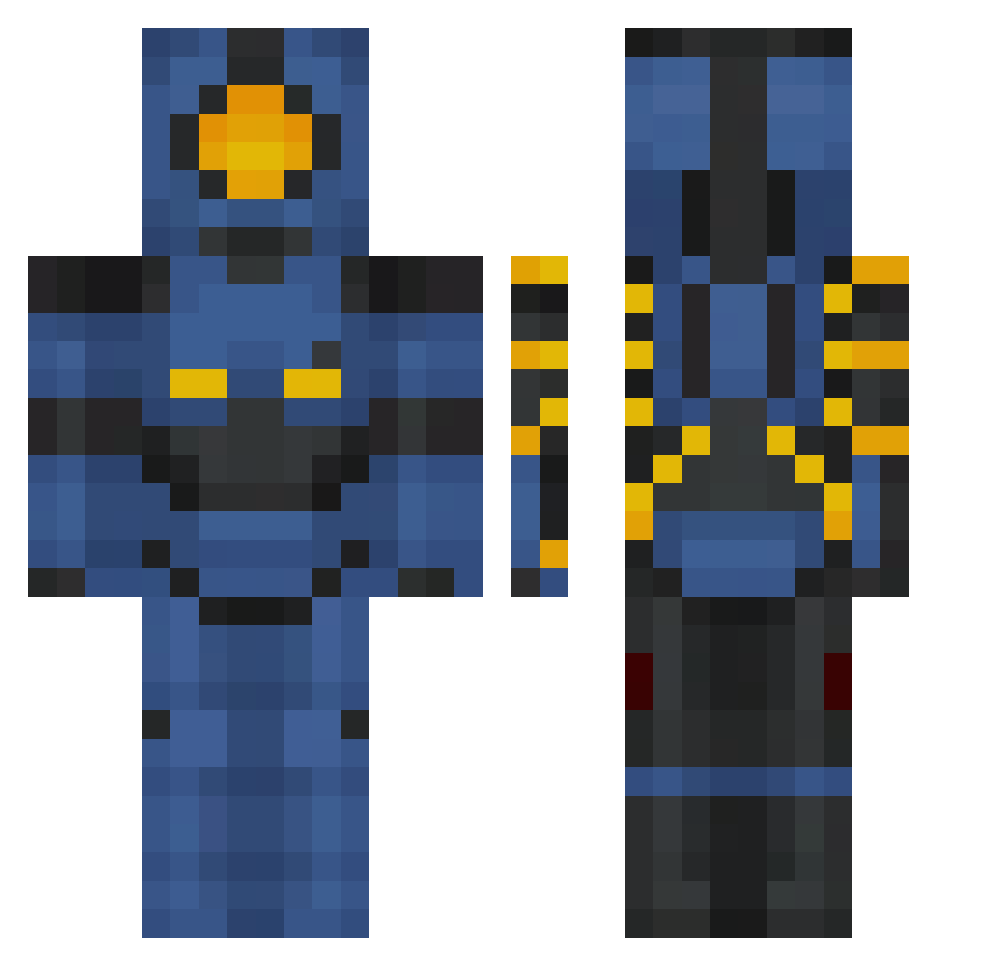 RoBroDawn Minecraft skin, front and back view