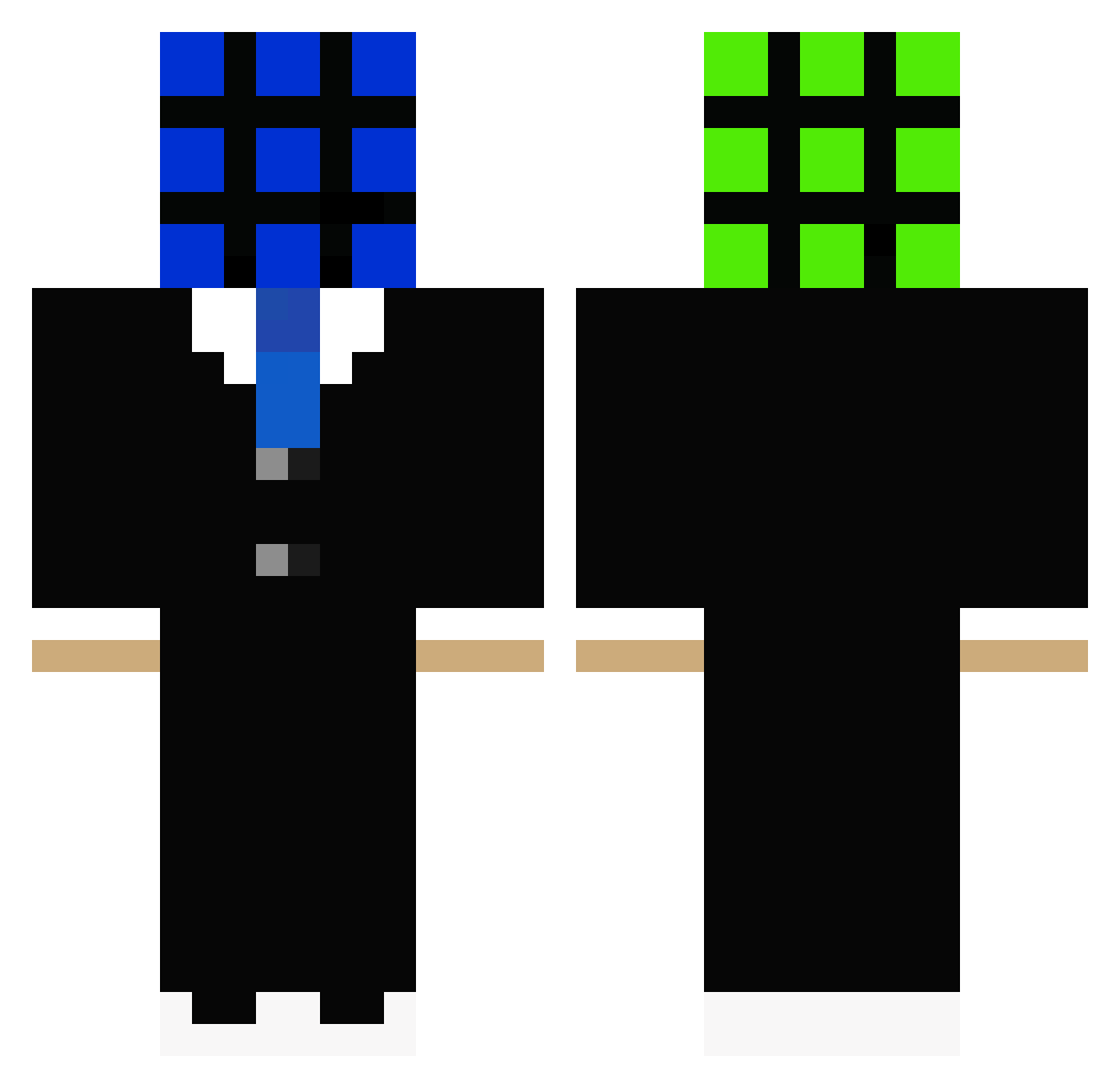 Planchon Minecraft skin, front and back view