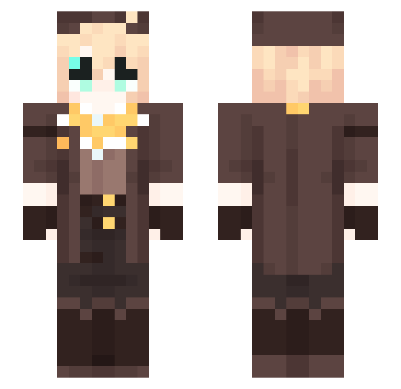 shifutokun Minecraft skin, front and back view