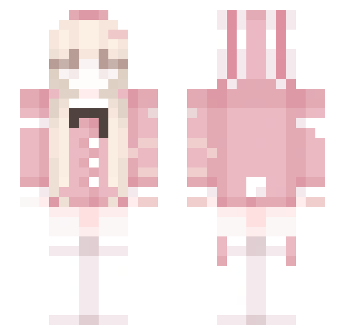 soulypretty Minecraft skin, front and back view