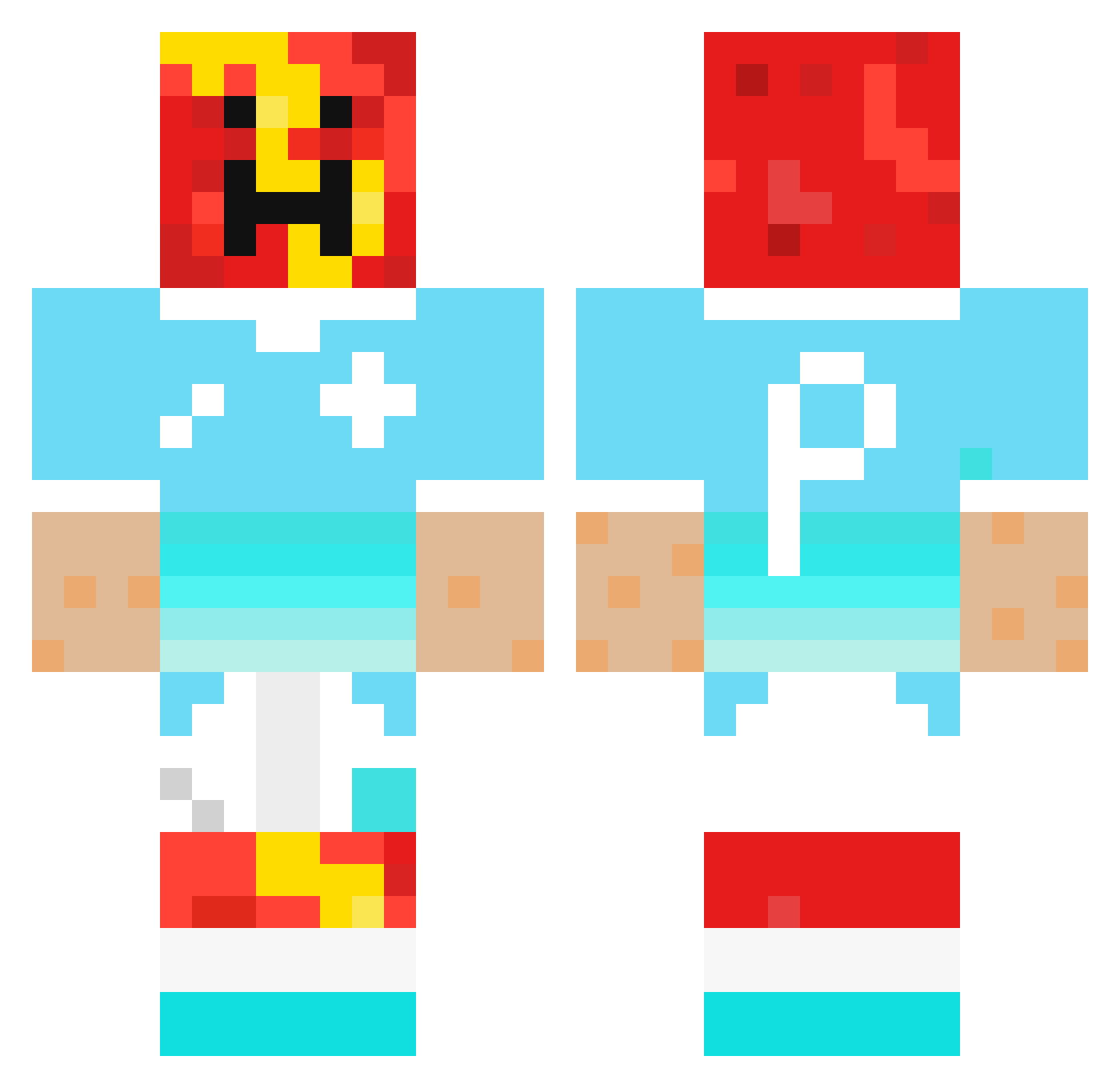 ChiliDoguie Minecraft skin, front and back view