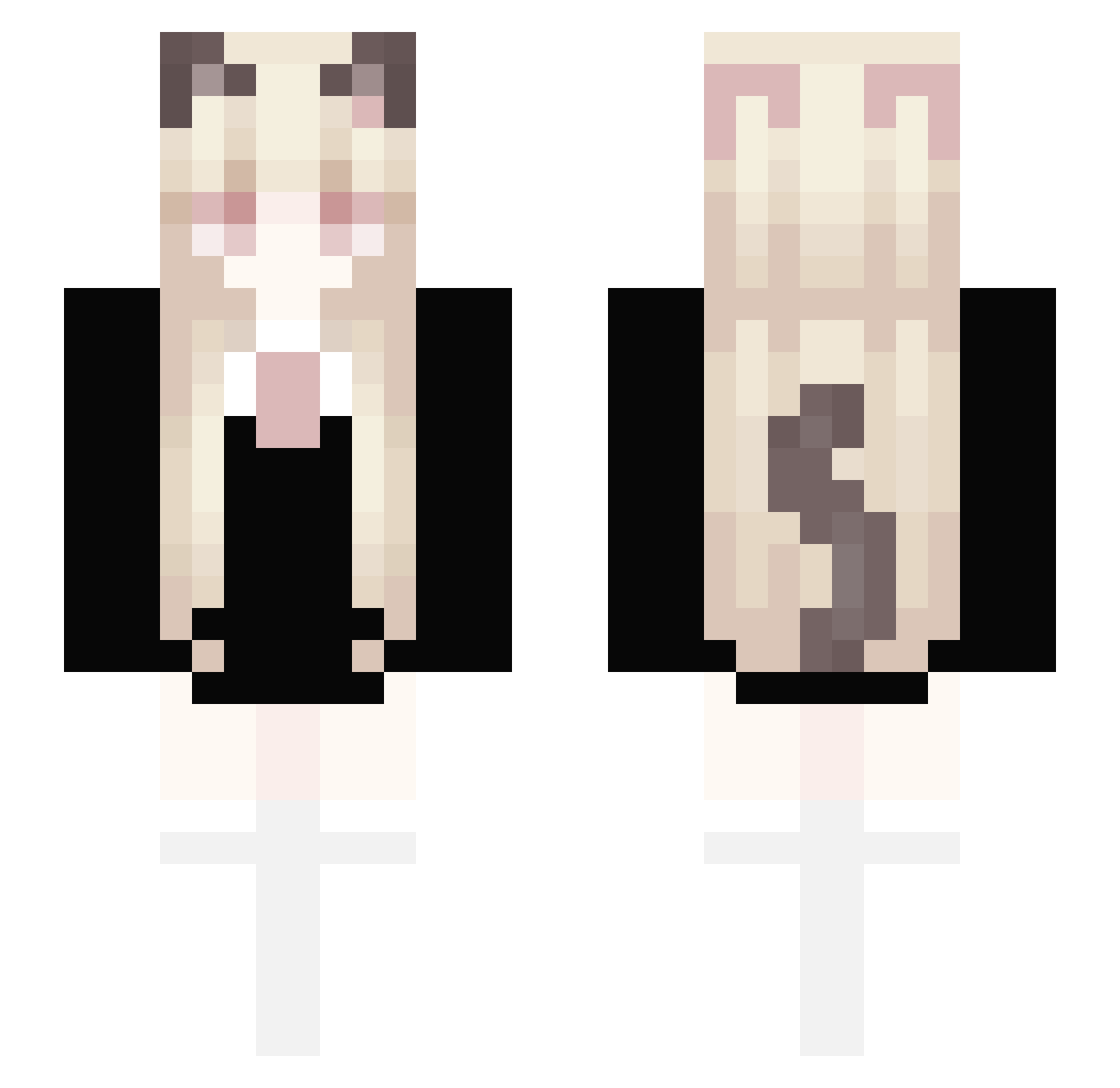 VioletWood Minecraft skin, front and back view