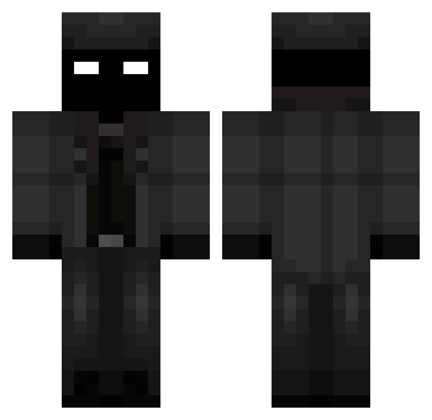 wh1teRose Minecraft skin, front and back view