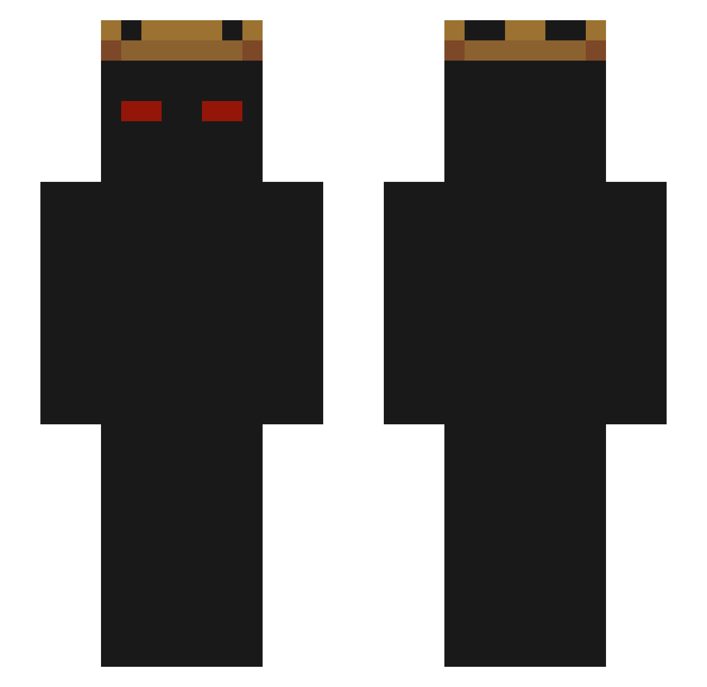 MisterDisrespect Minecraft skin, front and back view