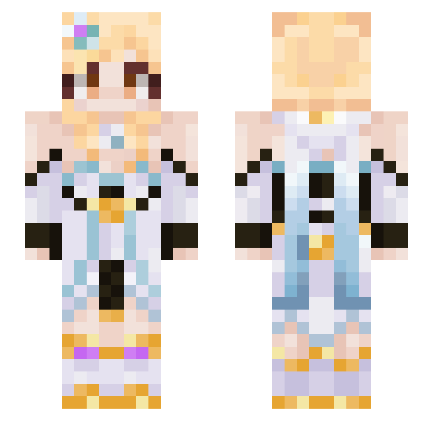 _xLILAx_ Minecraft skin, front and back view