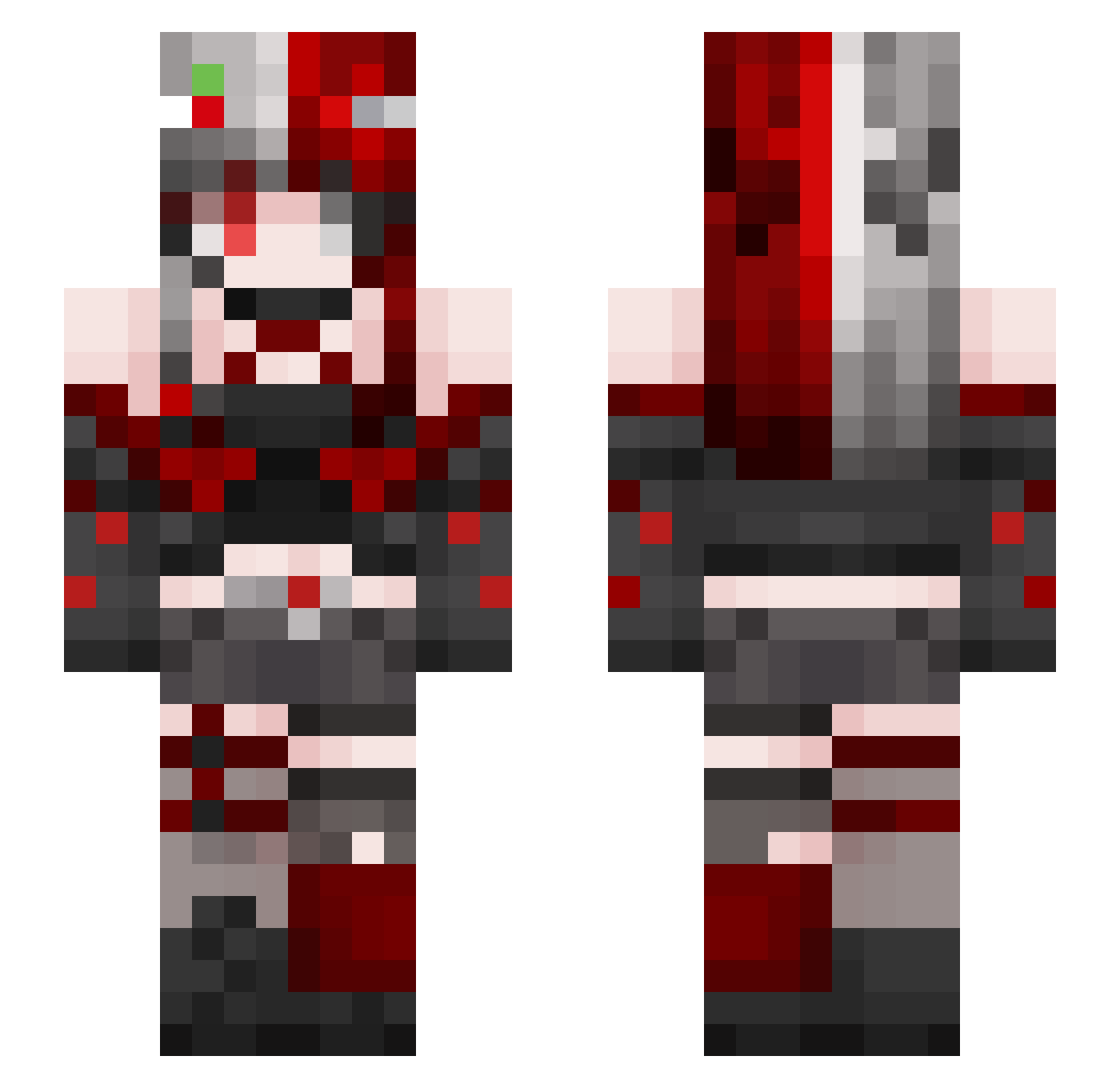 YamiKibami Minecraft skin, front and back view