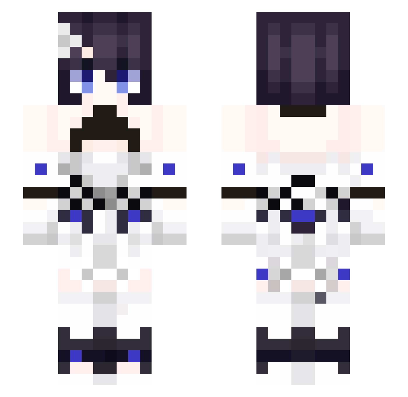Sighty Minecraft skin, front and back view