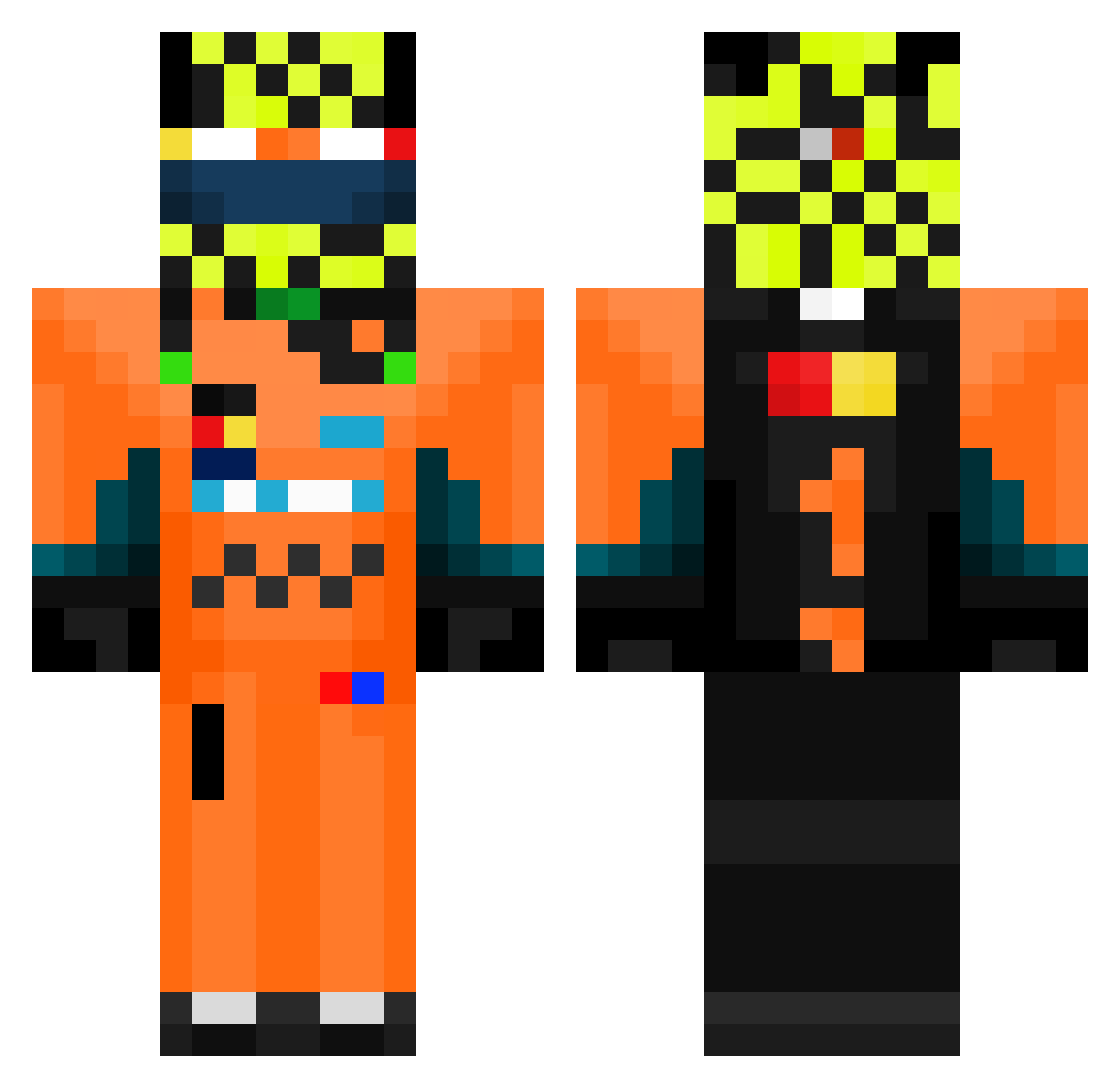 lowtier0 Minecraft skin, front and back view