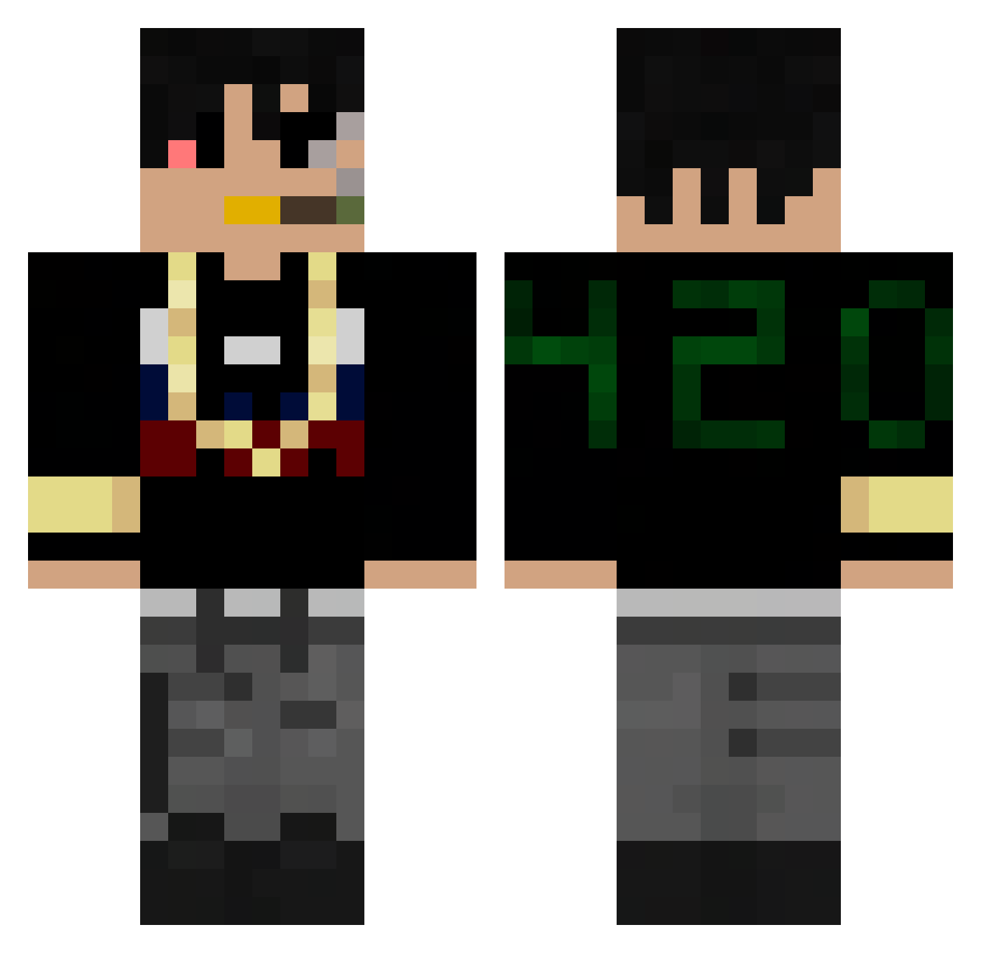 Arar Minecraft skin, front and back view