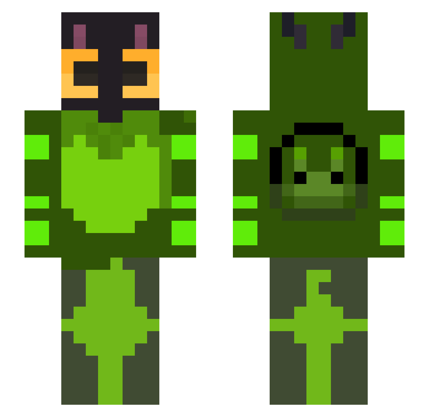 Katze_NR Minecraft skin, front and back view