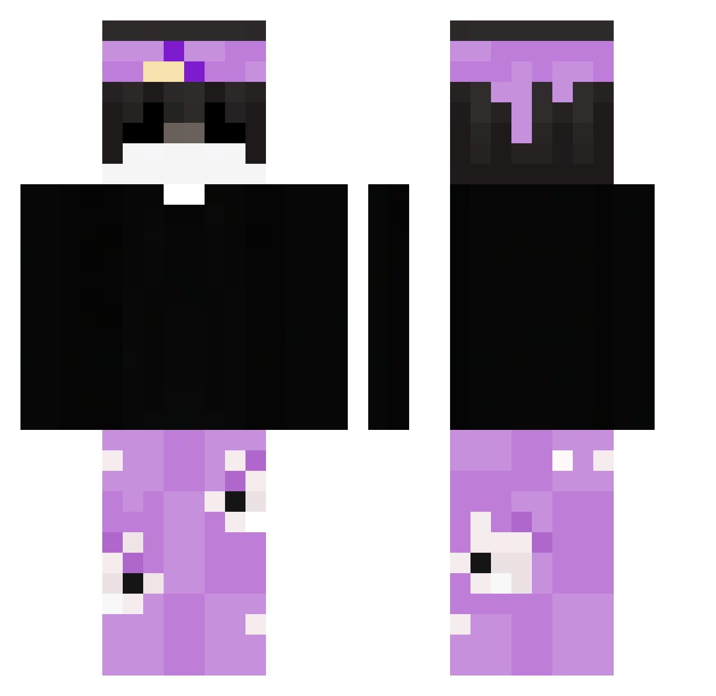 xdErrorexe Minecraft skin, front and back view
