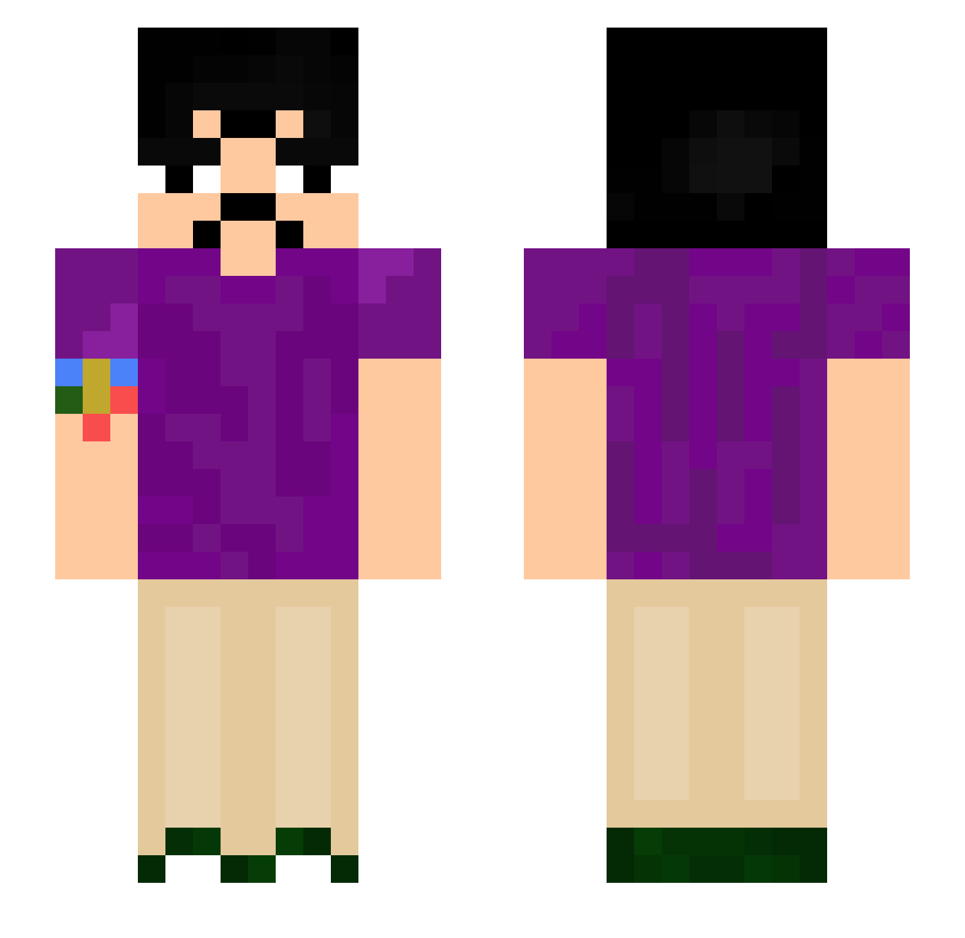 lichsven Minecraft skin, front and back view