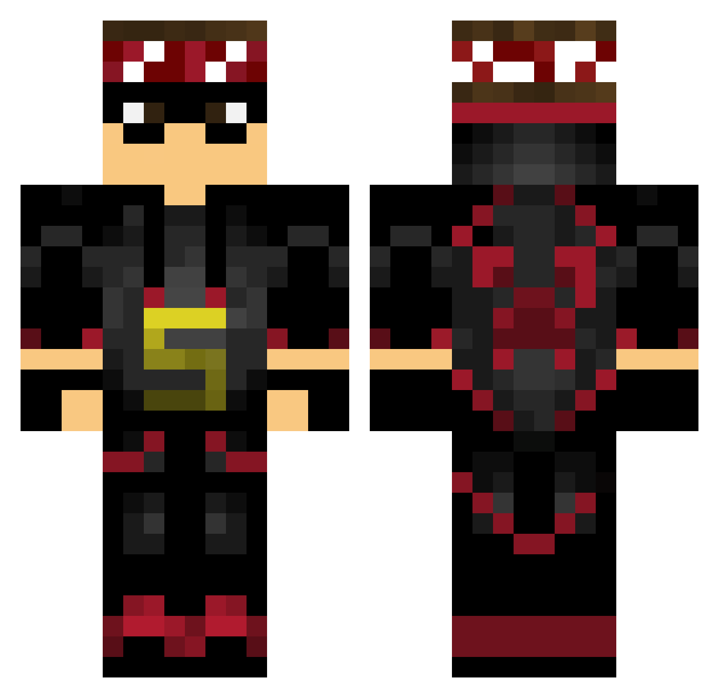 SteveWin Minecraft skin, front and back view