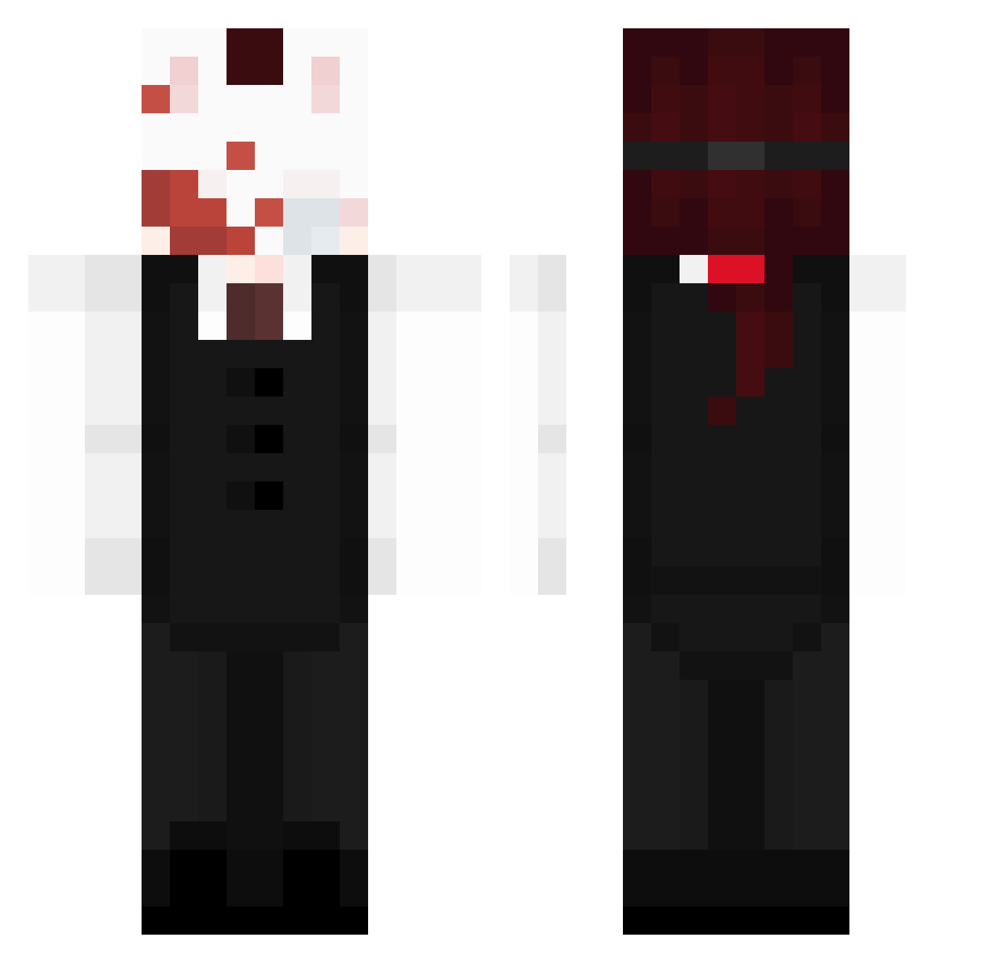 Bramfnl Minecraft skin, front and back view