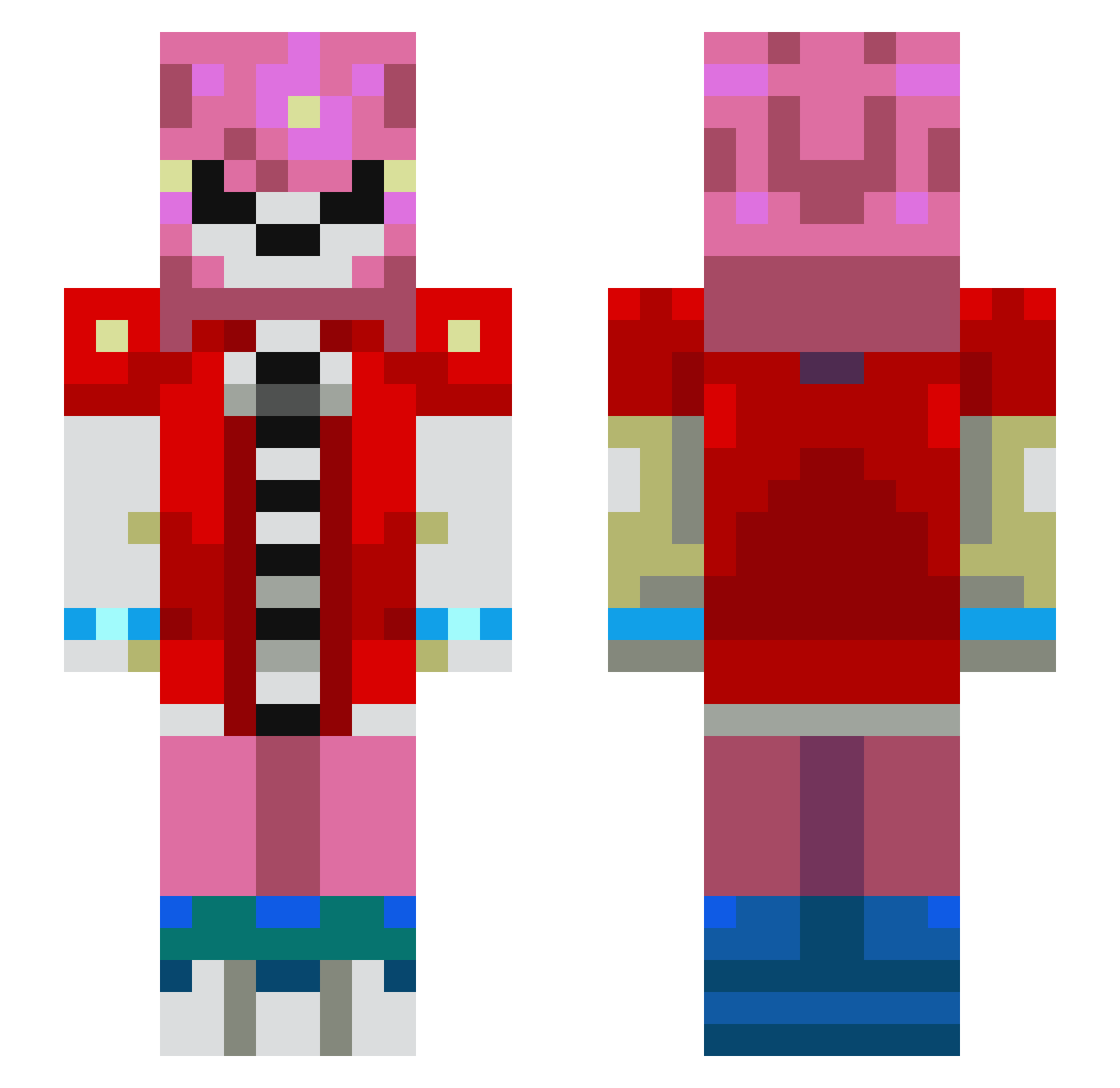 fawniing Minecraft skin, front and back view