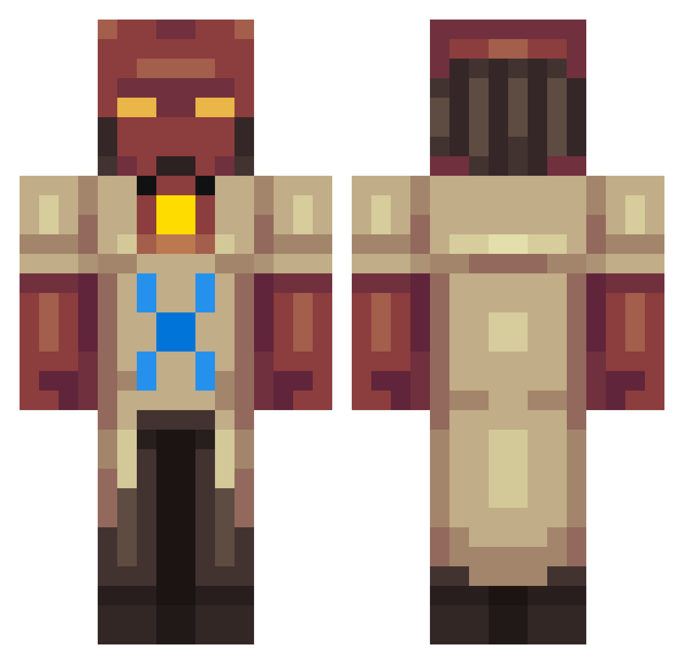 LpMitApfel Minecraft skin, front and back view