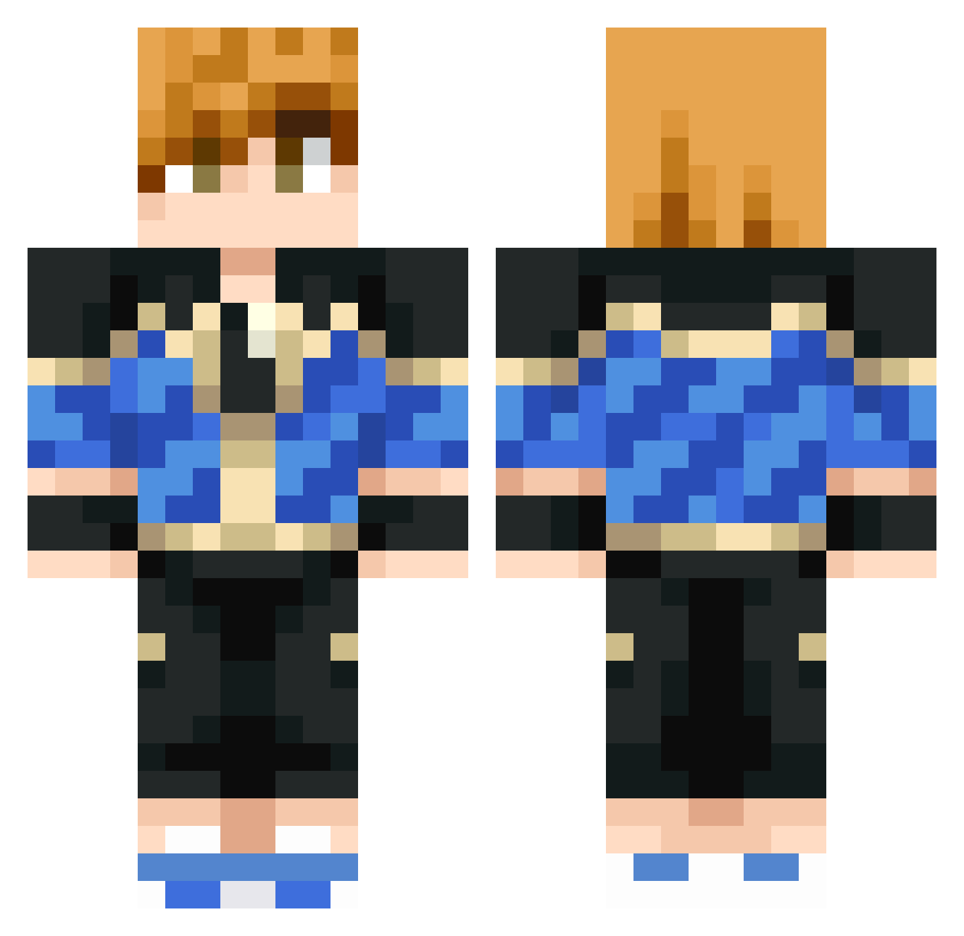 BH22 Minecraft skin, front and back view