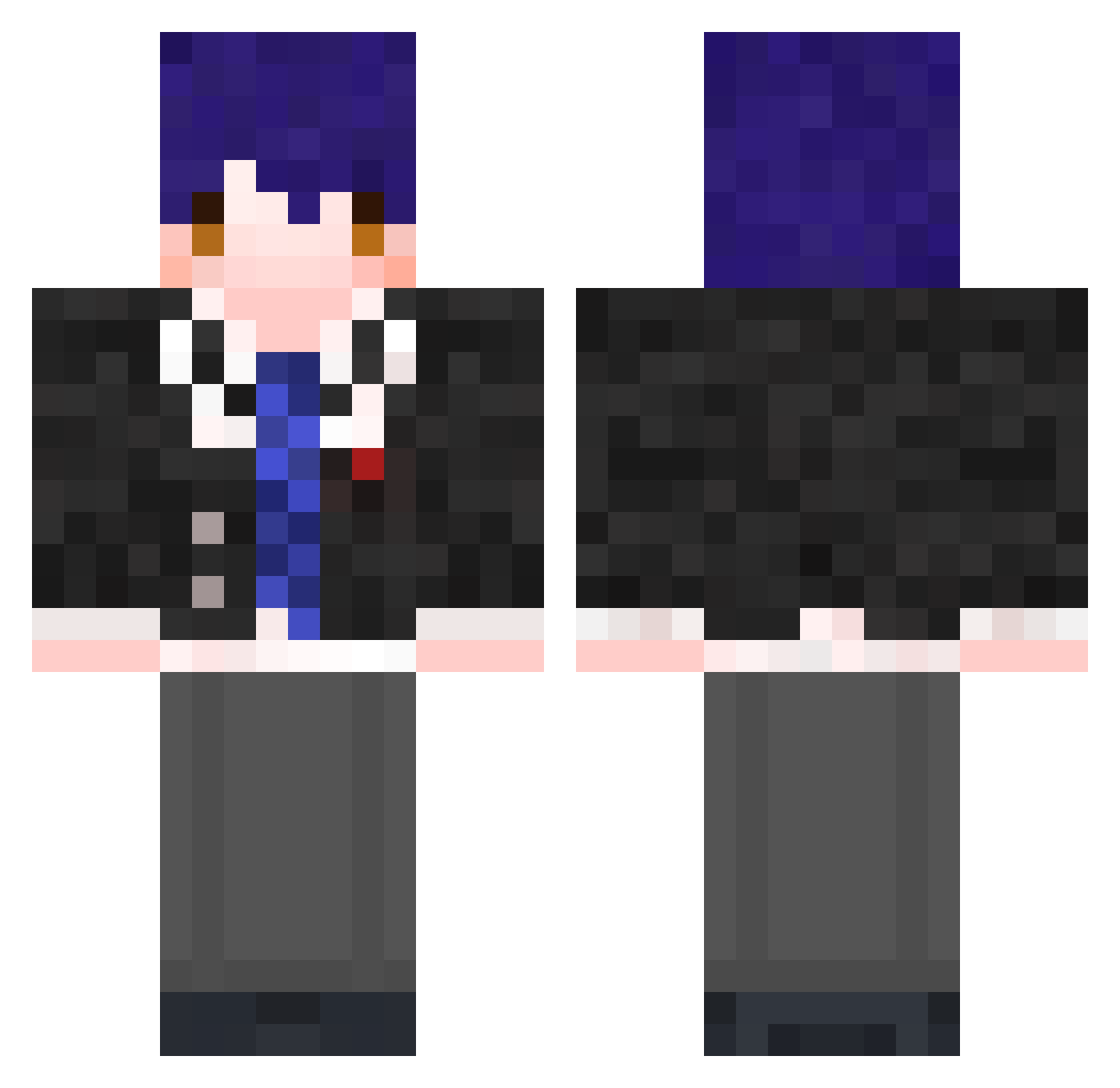 poupiay Minecraft skin, front and back view