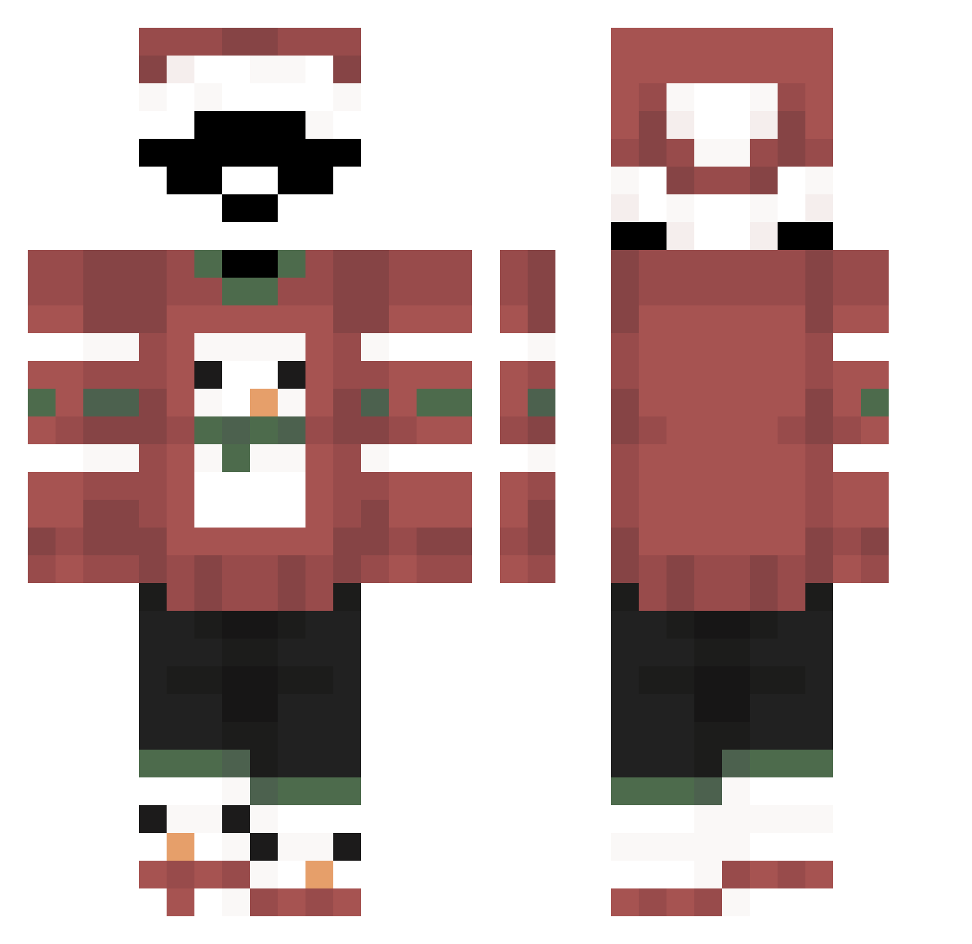 sxzg Minecraft skin, front and back view