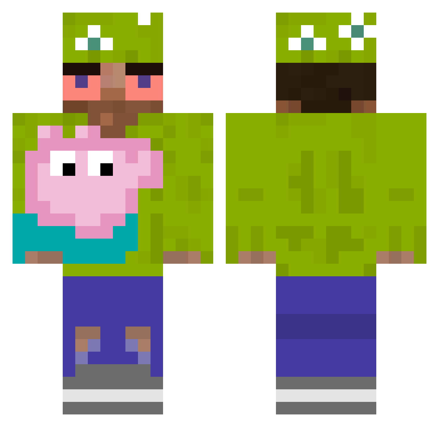 tebua Minecraft skin, front and back view