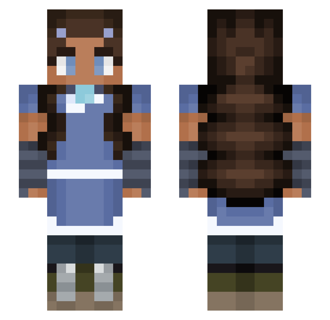 derplyfe Minecraft skin, front and back view