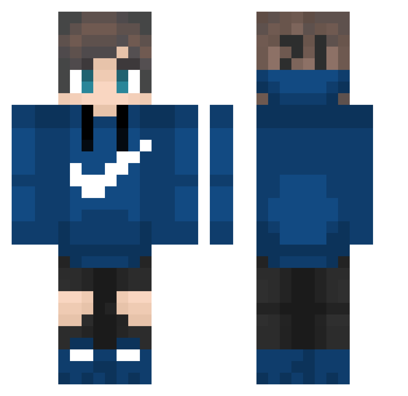 glowtail Minecraft skin, front and back view