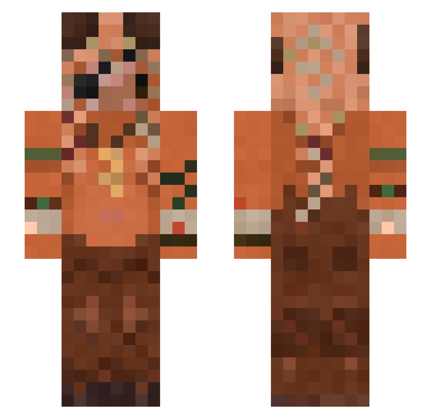RyanStray Minecraft skin, front and back view