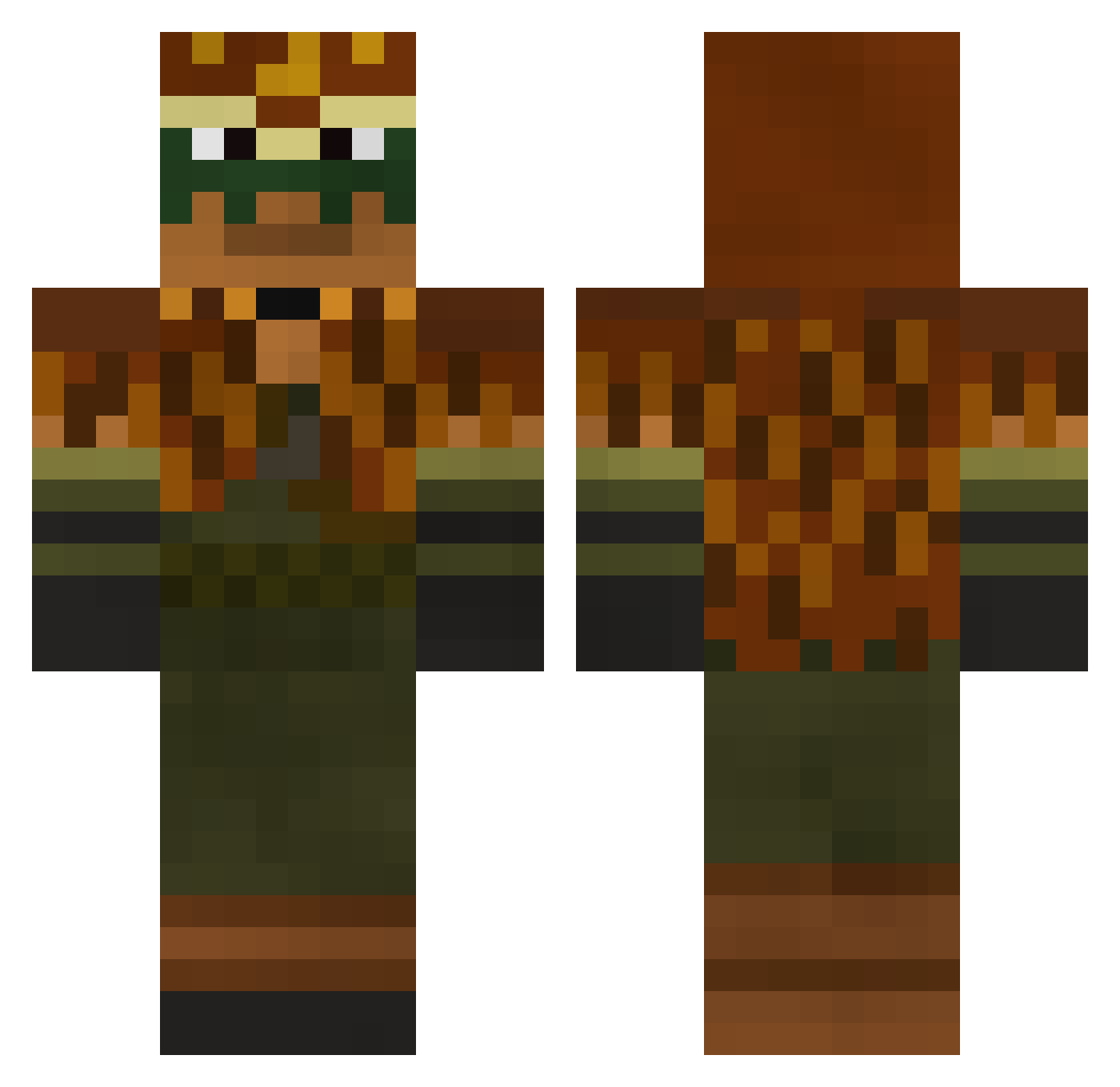 Dio_T Minecraft skin, front and back view