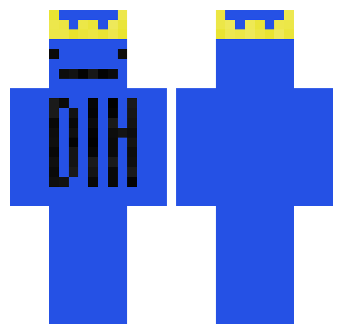 TheBaen1 Minecraft skin, front and back view