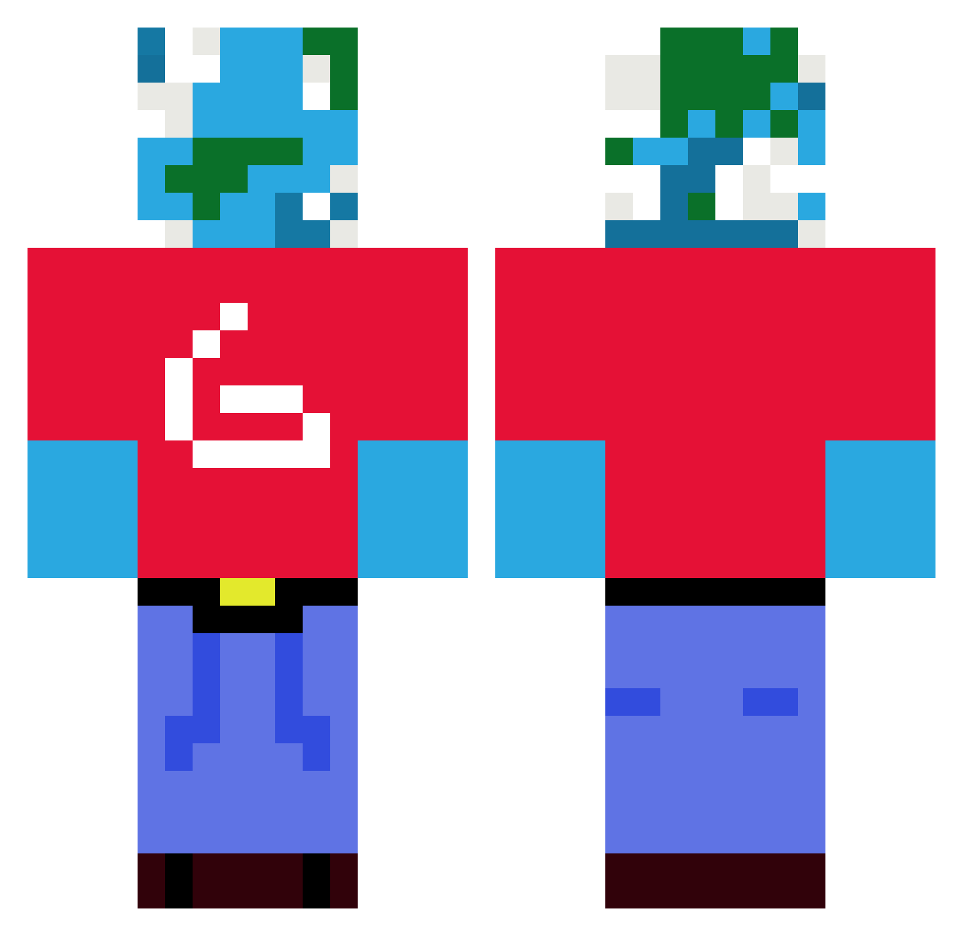 LazyGray12 Minecraft skin, front and back view