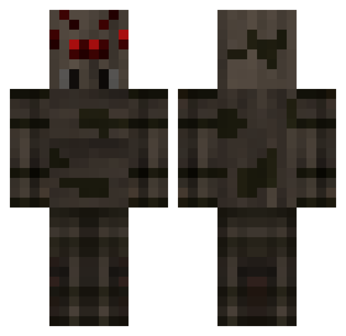 Geb Minecraft skin, front and back view