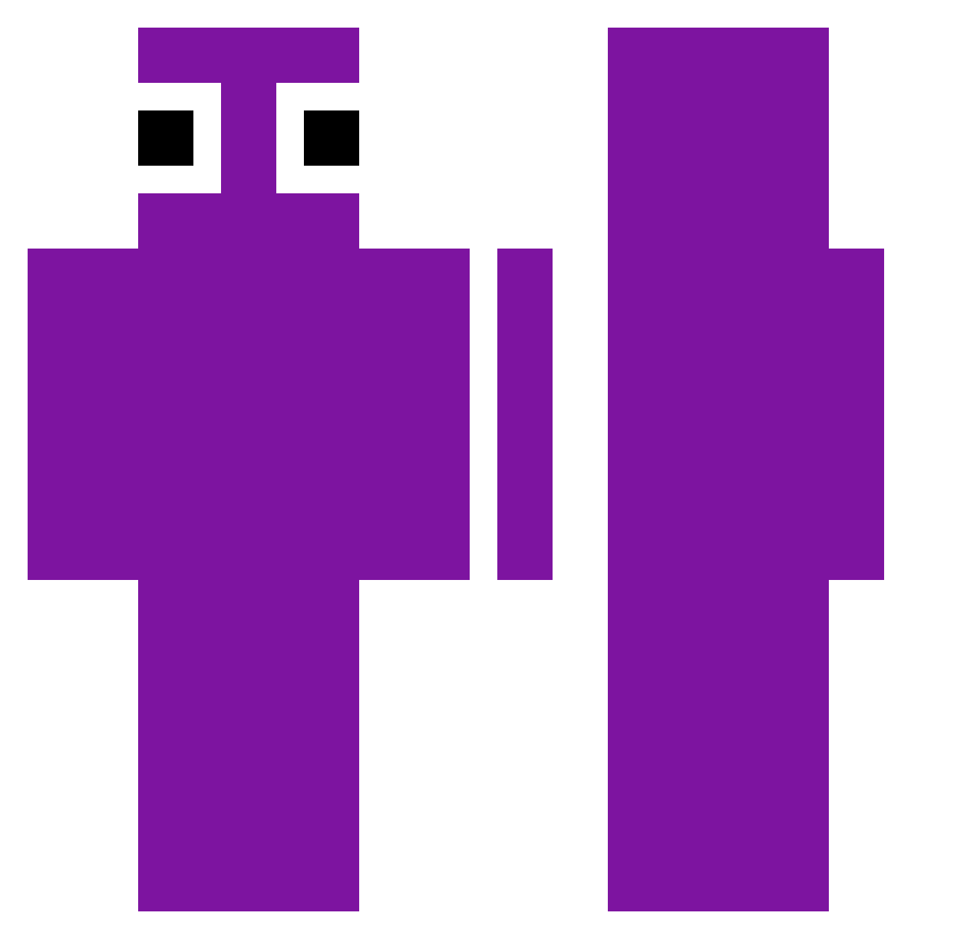 newvves Minecraft skin, front and back view