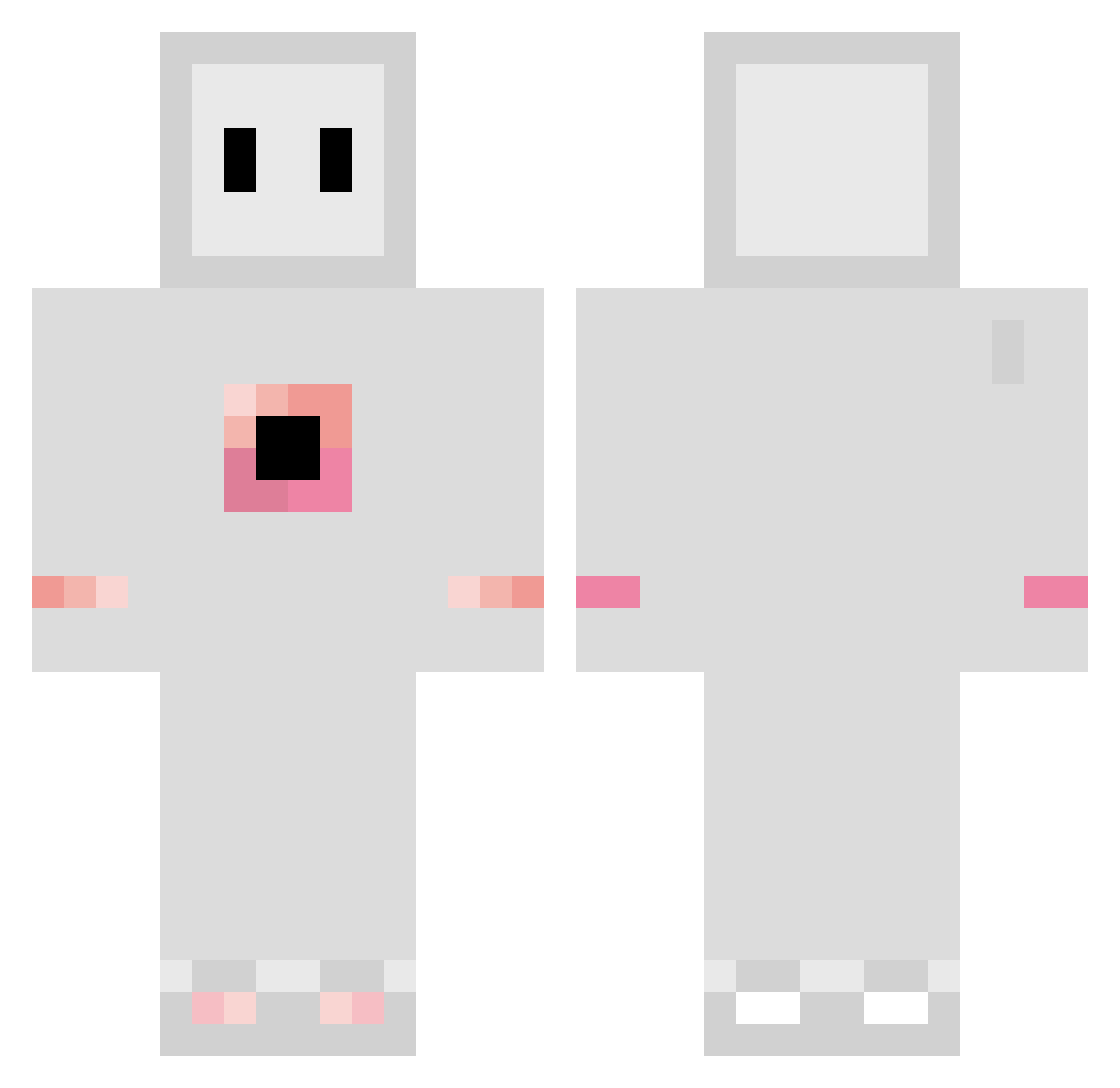 Pulpen Minecraft skin, front and back view