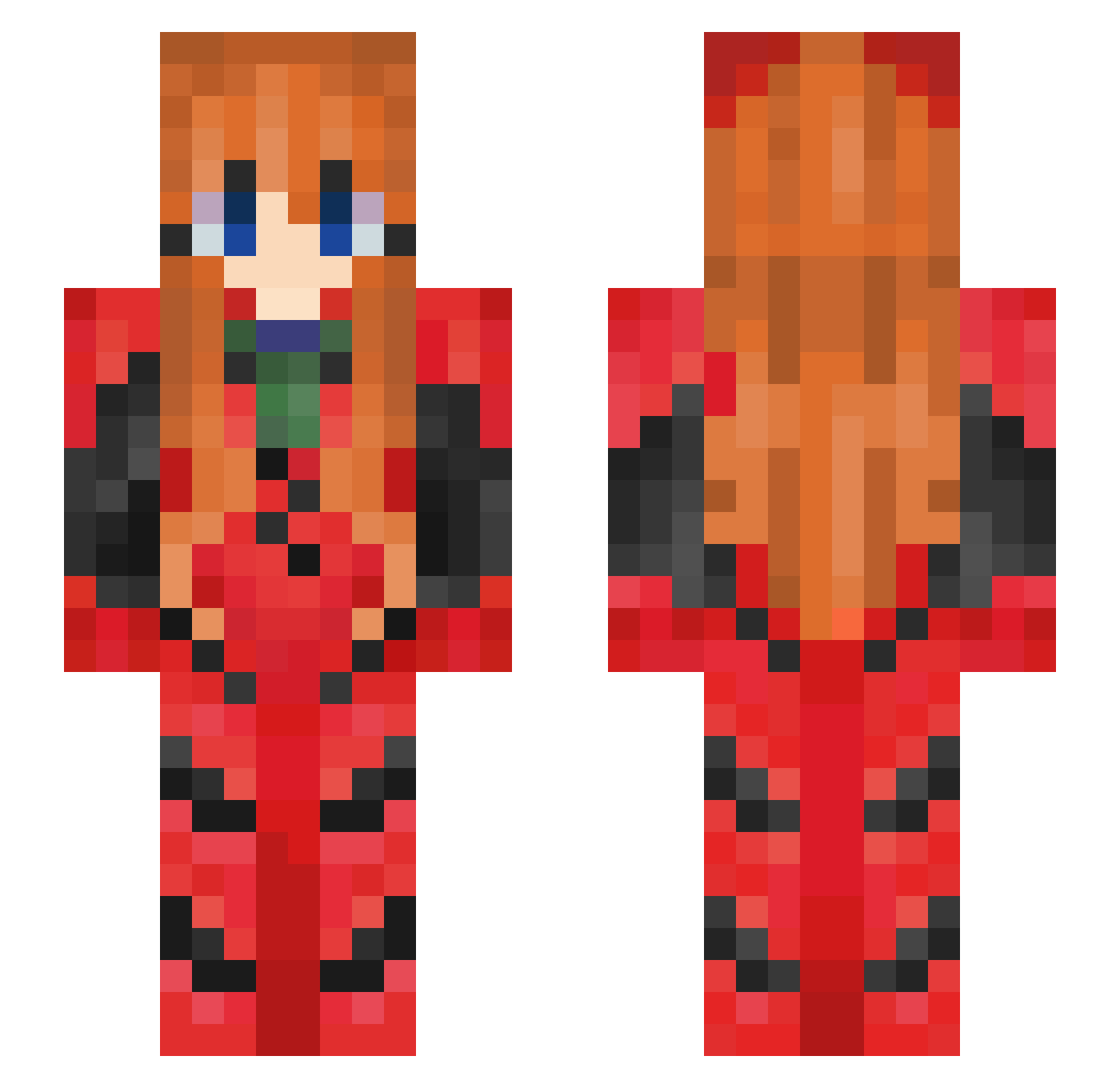 Chug Minecraft skin, front and back view