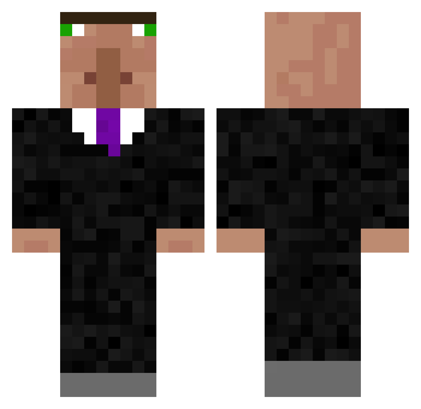 stinkygamer98 Minecraft skin, front and back view