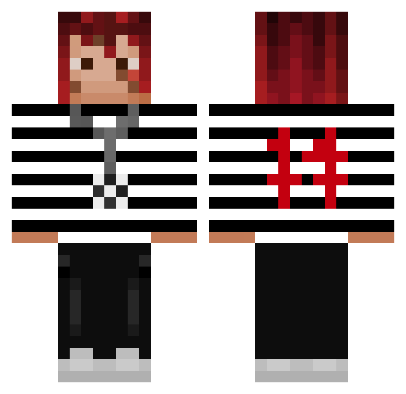 zannybar Minecraft skin, front and back view